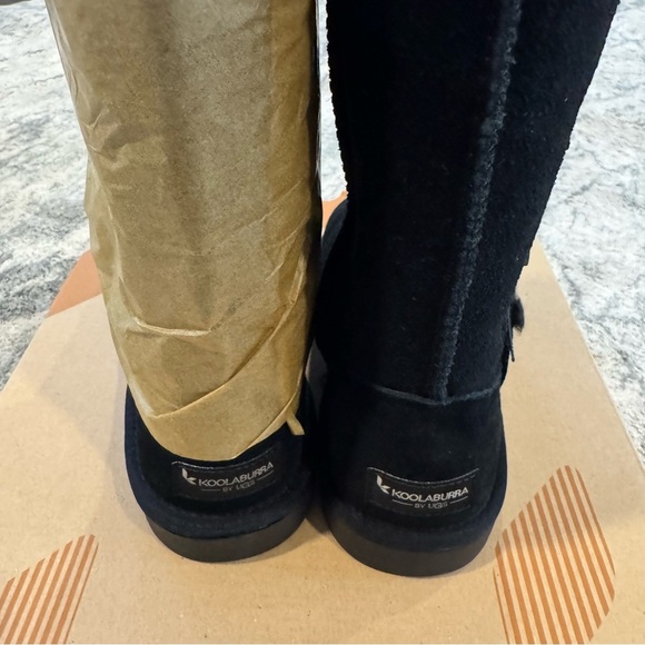 Koolaburra Victoria Girls Black Suede Boots Bow 3 - Picture 5 of 6